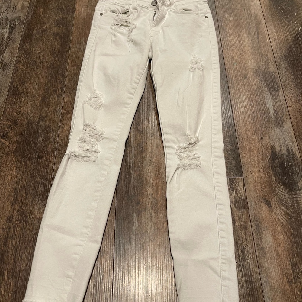 Judy Blue Women's Distressed White Jeans